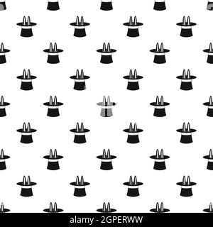Rabbit ears appearing from magic hat pattern Stock Vector
