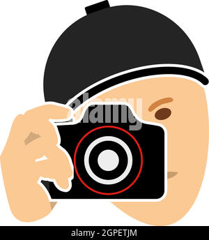 Detective With Camera Icon Stock Vector