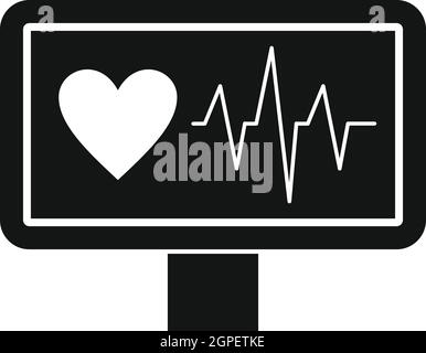 Heartbeat icon, simple style Stock Vector