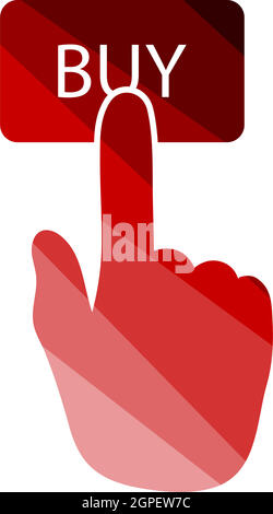 Finger Push The Buy Button Icon Stock Vector