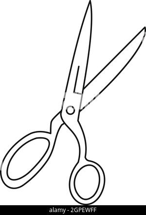 Sewing scissors icon, outline style Stock Vector