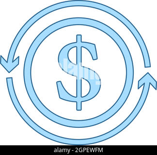 Cash Back Coin Icon Stock Vector