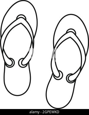 Flip flop sandals icon, outline style Stock Vector
