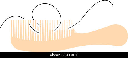 Hair In Comb Icon Stock Vector