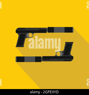 Icon of revolver pistol, gun. Flat style Stock Vector Image & Art - Alamy