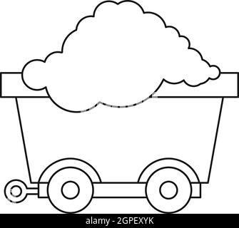 coal cart line icon vector illustration Stock Vector Image & Art - Alamy
