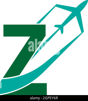 Letter Z with plane logo icon design vector Stock Vector