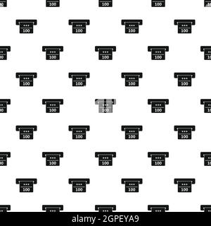 Atm machine receipt pattern, simple style Stock Vector