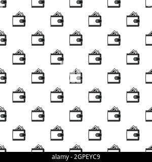Wallet with cash pattern, simple style Stock Vector