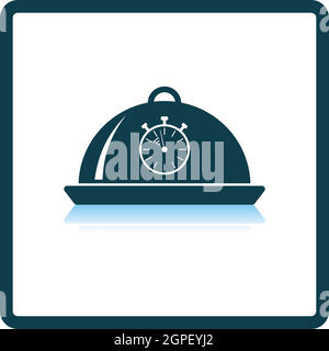Cloche With Stopwatch Icon Stock Vector