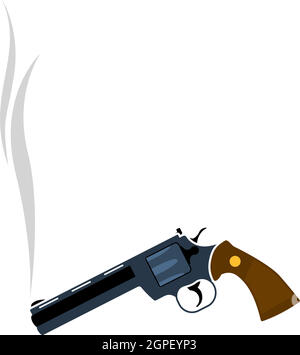 Smoking Revolver Icon Stock Vector