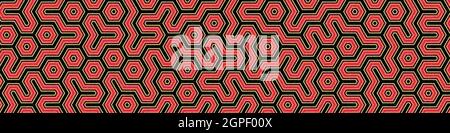 Computer-generated Hexagon Tile Connection art background design illustration Stock Vector