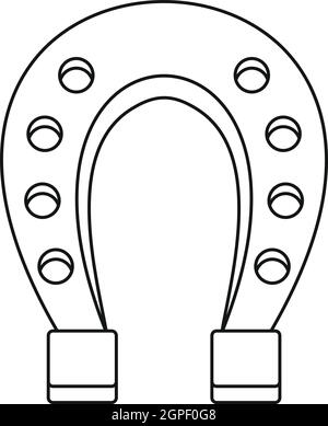 Horseshoe icon, outline style Stock Vector