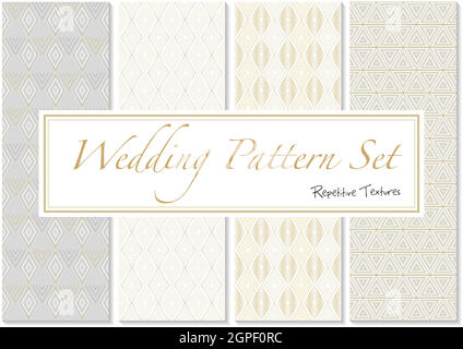 Patterns in Gold and White Colors Stock Vector
