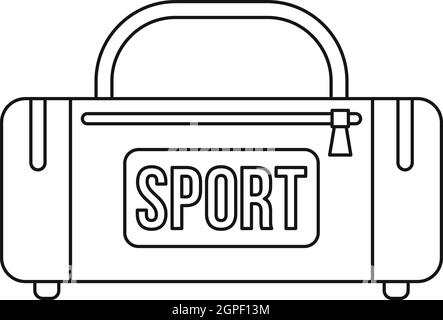 Sports bag icon, outline style Stock Vector