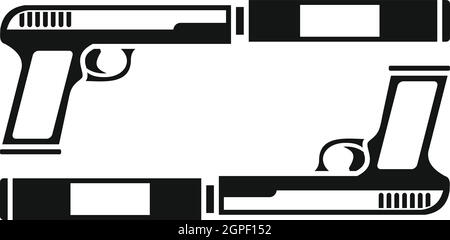 Gun icon, simple style Stock Vector