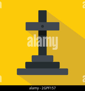 Grave icon, flat style Stock Vector