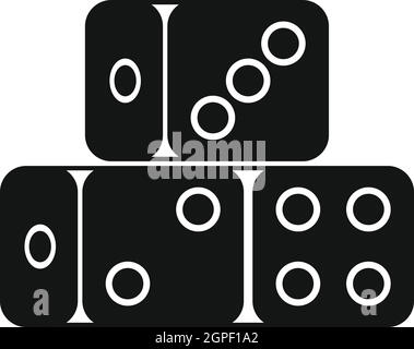 Three dice cubes icon, simple style Stock Vector