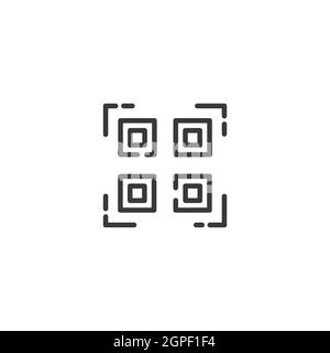 QR code thin line icon. Web and shopping payment technology. Isolated outline commerce vector illustration Stock Vector