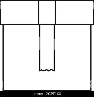 Carton package box icon, outline style Stock Vector