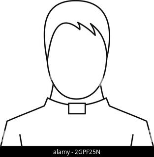 Priest icon, outline style Stock Vector