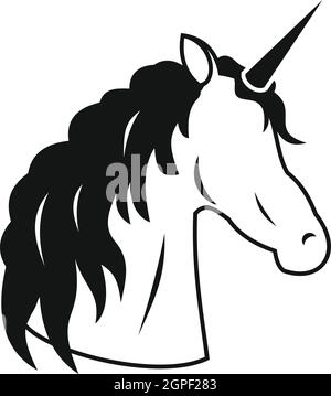 Unicorn icon, simple style Stock Vector