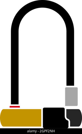 Bike Lock Icon Stock Vector