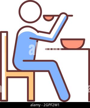 Eat RGB color icon Stock Vector