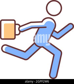 Hurry RGB color icon Stock Vector