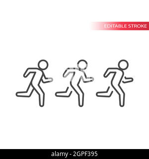 Running man line vector icon Stock Vector