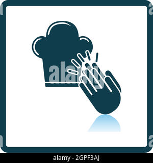 Clapping Palms To Toque Icon Stock Vector