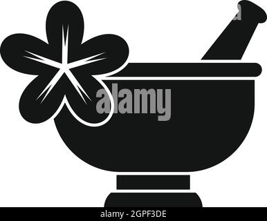 Mortar and pestle pharmacy icon, simple style Stock Vector