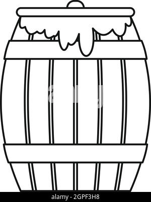 Honey keg icon, outline style Stock Vector