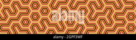 Computer-generated Hexagon Tile Connection art background design illustration Stock Vector