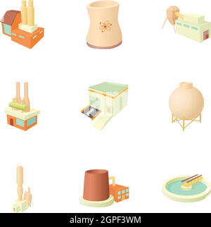 Plant icons set, cartoon style Stock Vector