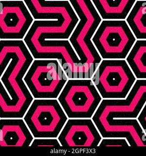 Computer-generated Hexagon Tile Connection art background design illustration Stock Vector