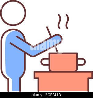 Cook RGB color icon Stock Vector