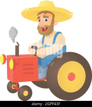 Farming Tractor Icon. Flat Style vector EPS Stock Vector Image & Art ...