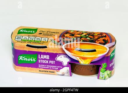 Pack of Knorr Lamb Stock Pot. Slowly simmered with rosemary and thyme. Gluten free. Stock Photo