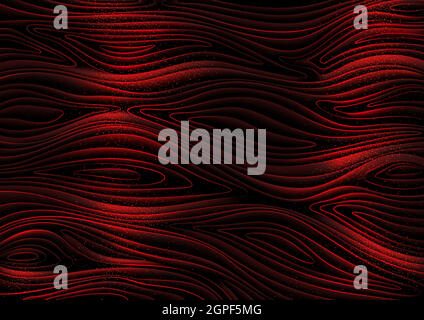 Abstract wavy background in red-black shades Stock Vector