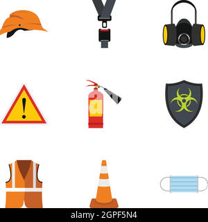 Repairs icons set, flat style Stock Vector
