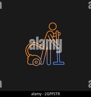 Vacuum cleaner gradient vector icon for dark theme Stock Vector