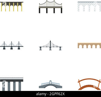 Bridge icons set, flat style Stock Vector Image & Art - Alamy