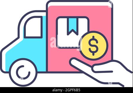 Relocation assistance RGB color icon Stock Vector
