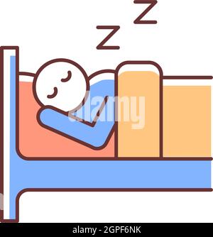 Sleep RGB color icon Stock Vector