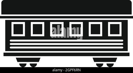 Passenger train car icon, simple style Stock Vector