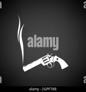 Smoking Revolver Icon Stock Vector