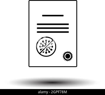 No Coronavirus Certificate Icon Stock Vector
