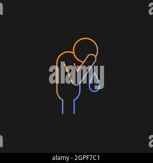Cry gradient vector icon for dark theme Stock Vector