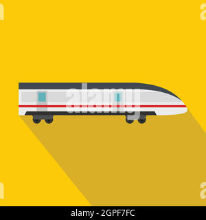 Modern high speed train icon, flat style Stock Vector